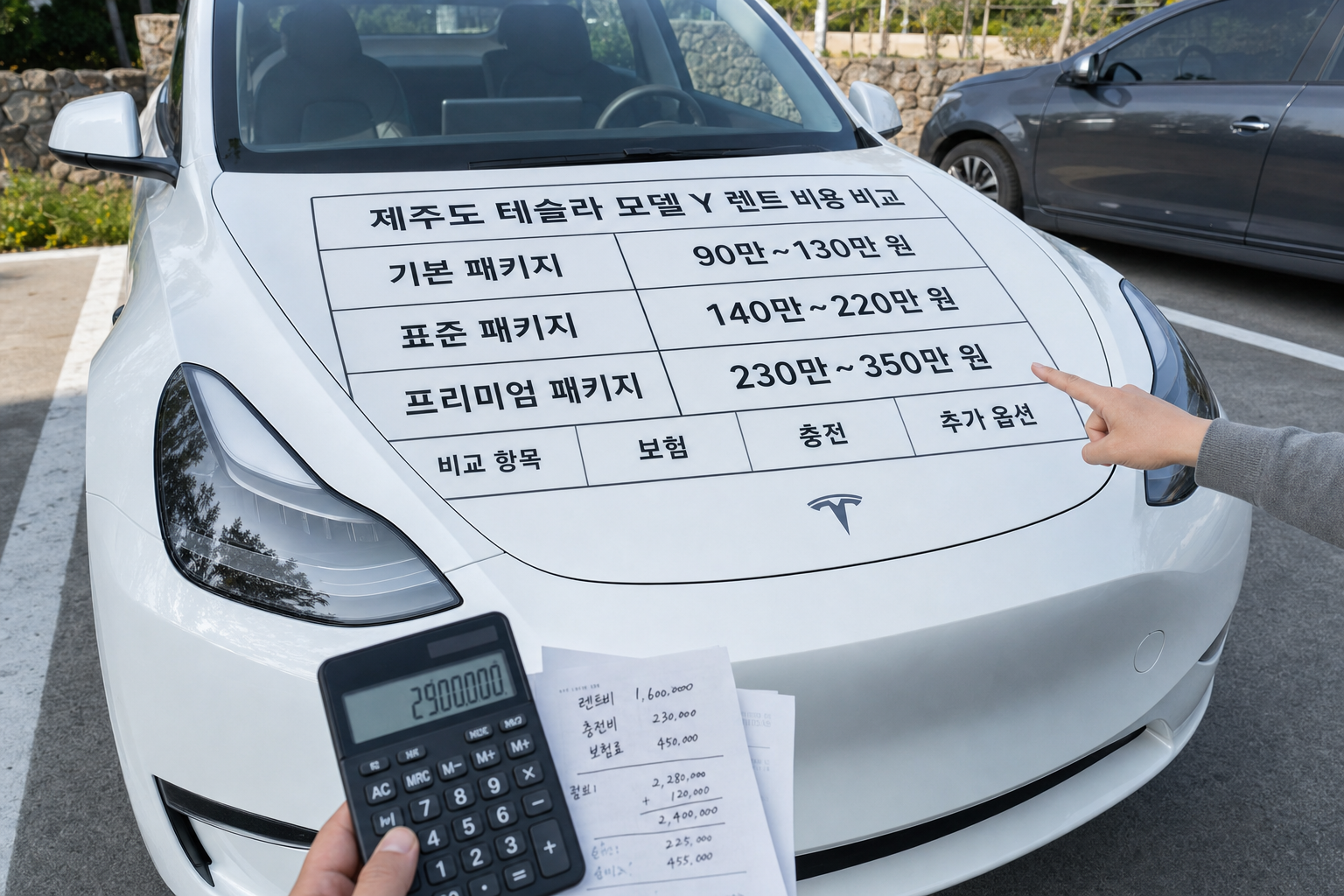 테슬라 신차패키지 비용 견적표